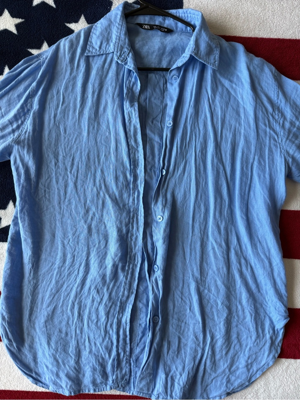 Zara Light Blue Oversized Button-Down Shirt